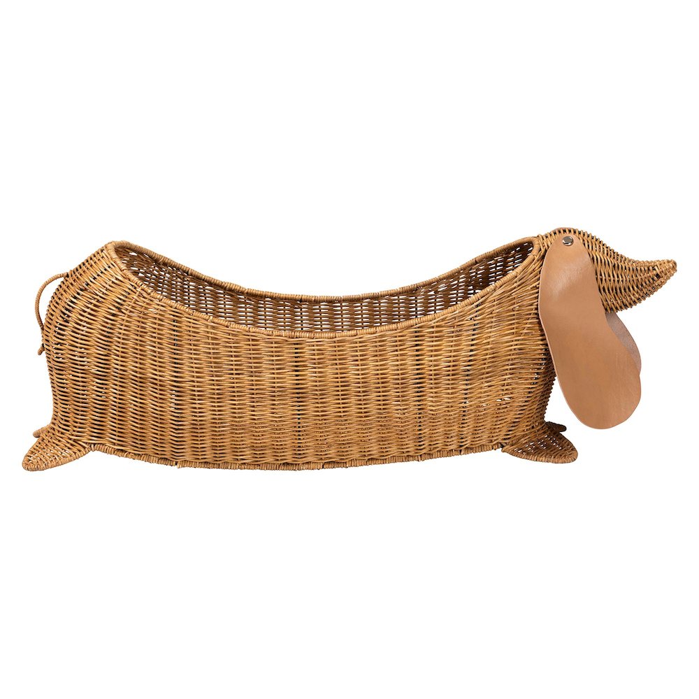Daffodil Natural Rattan Dachshund Basket. Picture 2