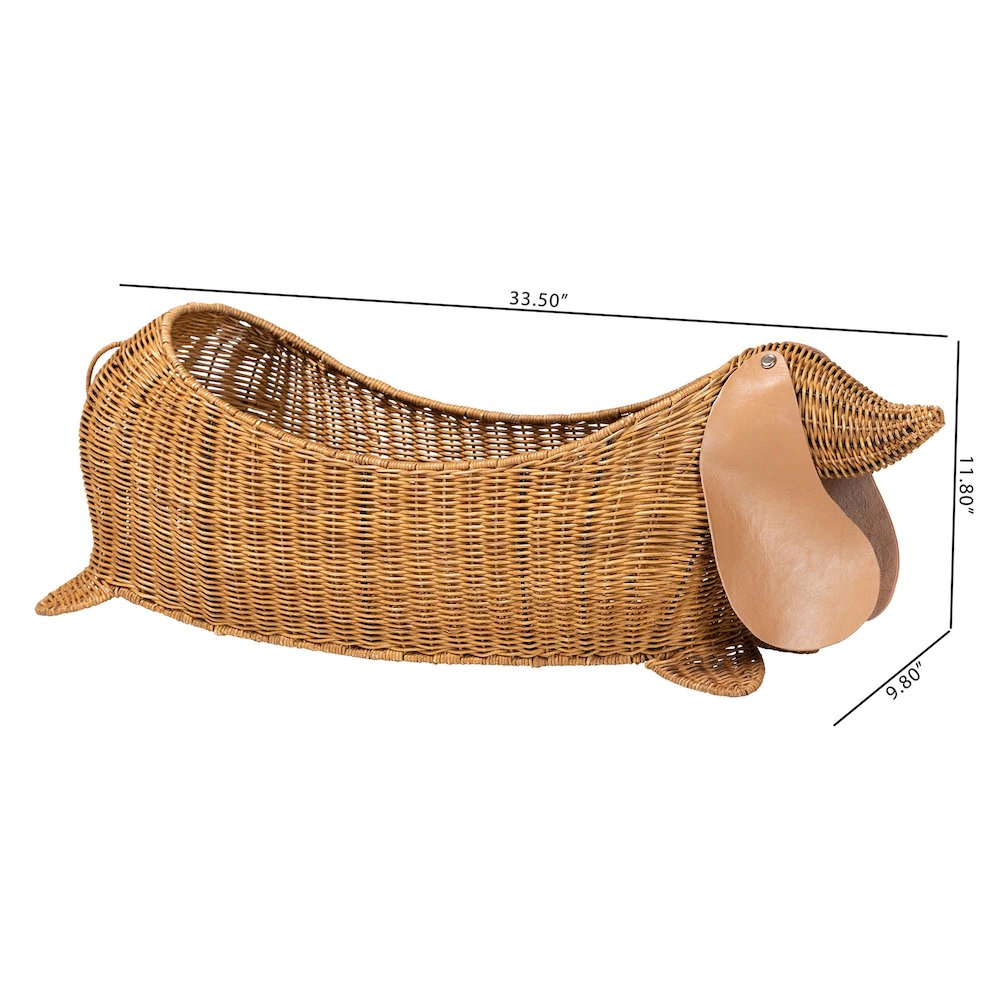 Daffodil Natural Rattan Dachshund Basket. Picture 8
