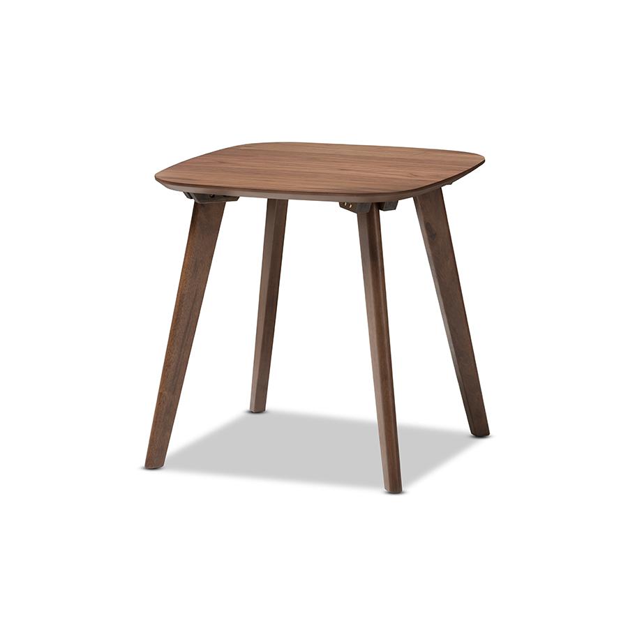 Baxton Studio Dahlia Mid-Century Modern Walnut Wood End Table. Picture 1