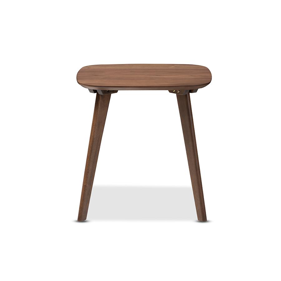 Baxton Studio Dahlia Mid-Century Modern Walnut Wood End Table. Picture 2