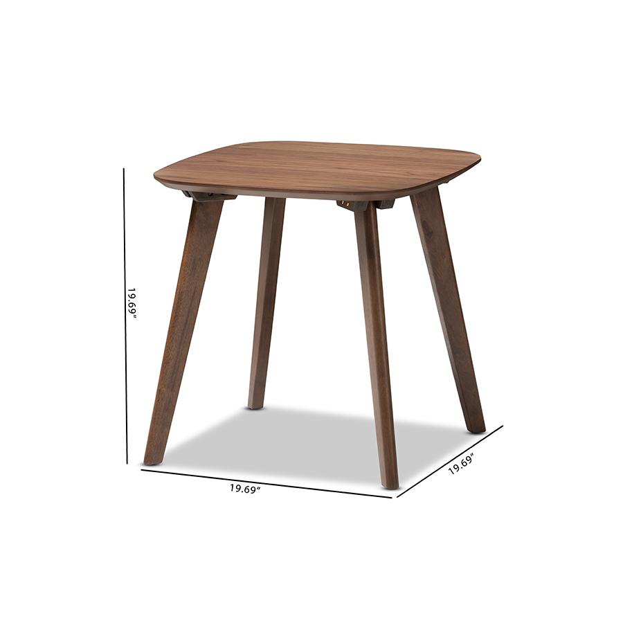 Baxton Studio Dahlia Mid-Century Modern Walnut Wood End Table. Picture 7