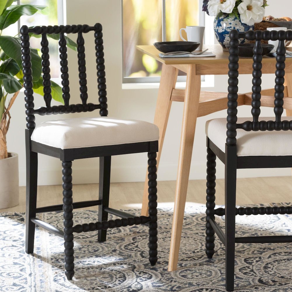 Deya Bobbin Counter Stool, Black. Picture 3