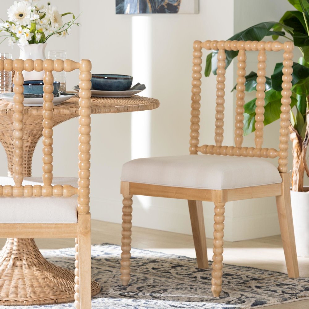 Deya Bobbin Dining Chair, Natural Brown. Picture 3