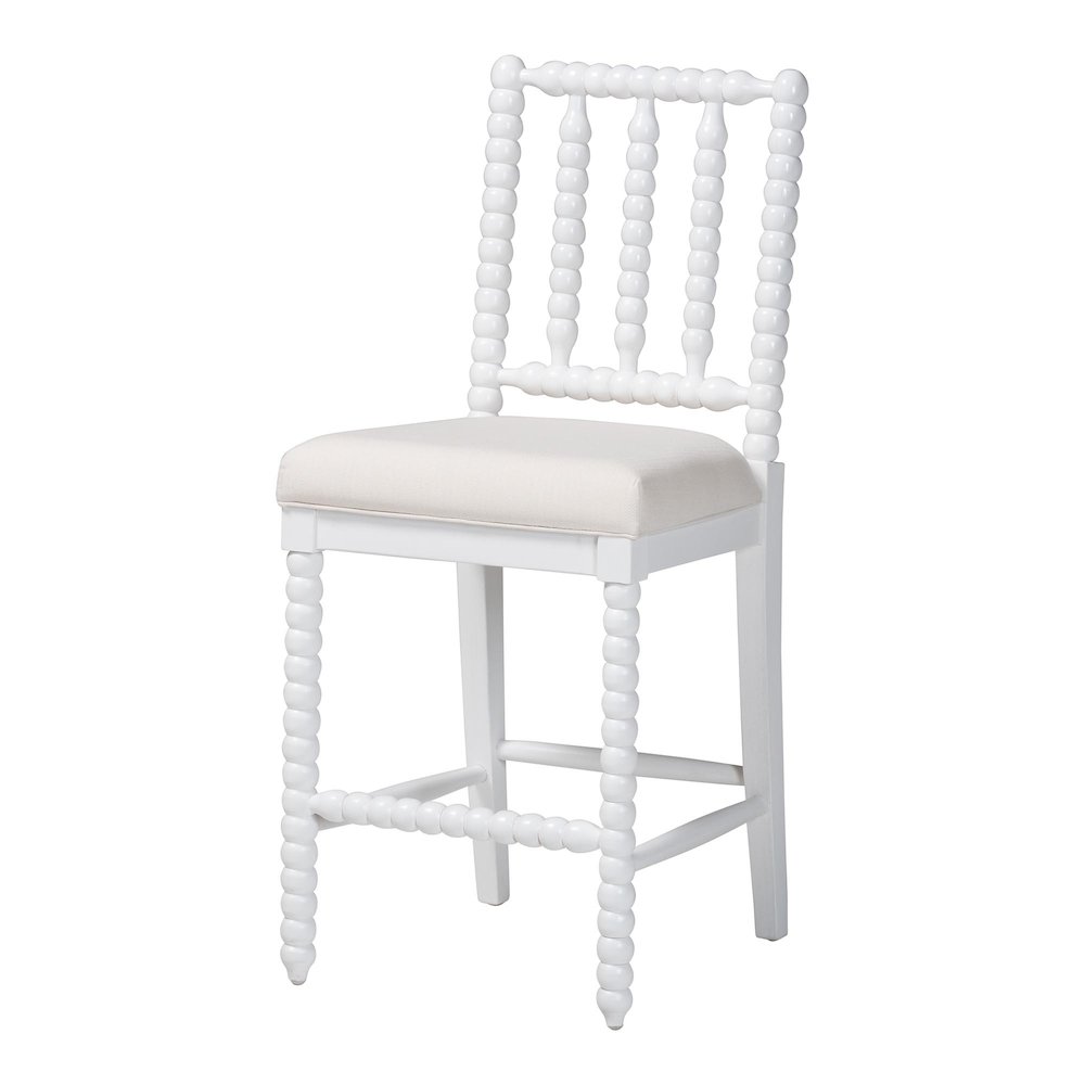 Deya Bobbin Counter Stool, White. Picture 1