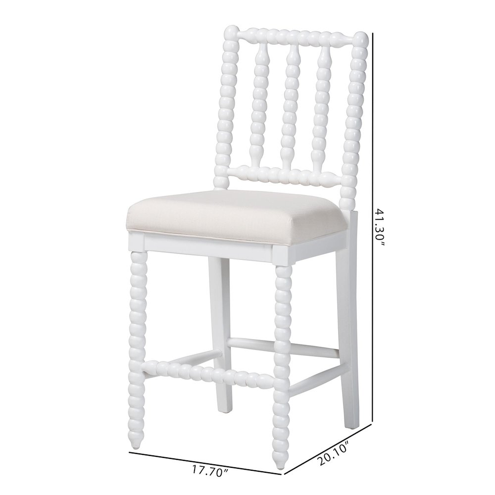 Deya Bobbin Counter Stool, White. Picture 10