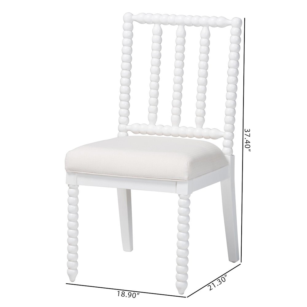 Deya Bobbin Dining Chair, White. Picture 10