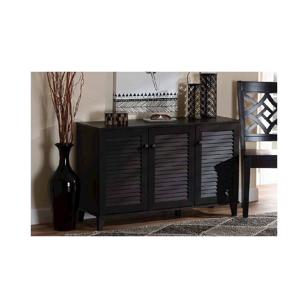 Baxton Studio Warren Espresso Shoe-Storage Cabinet. Picture 1