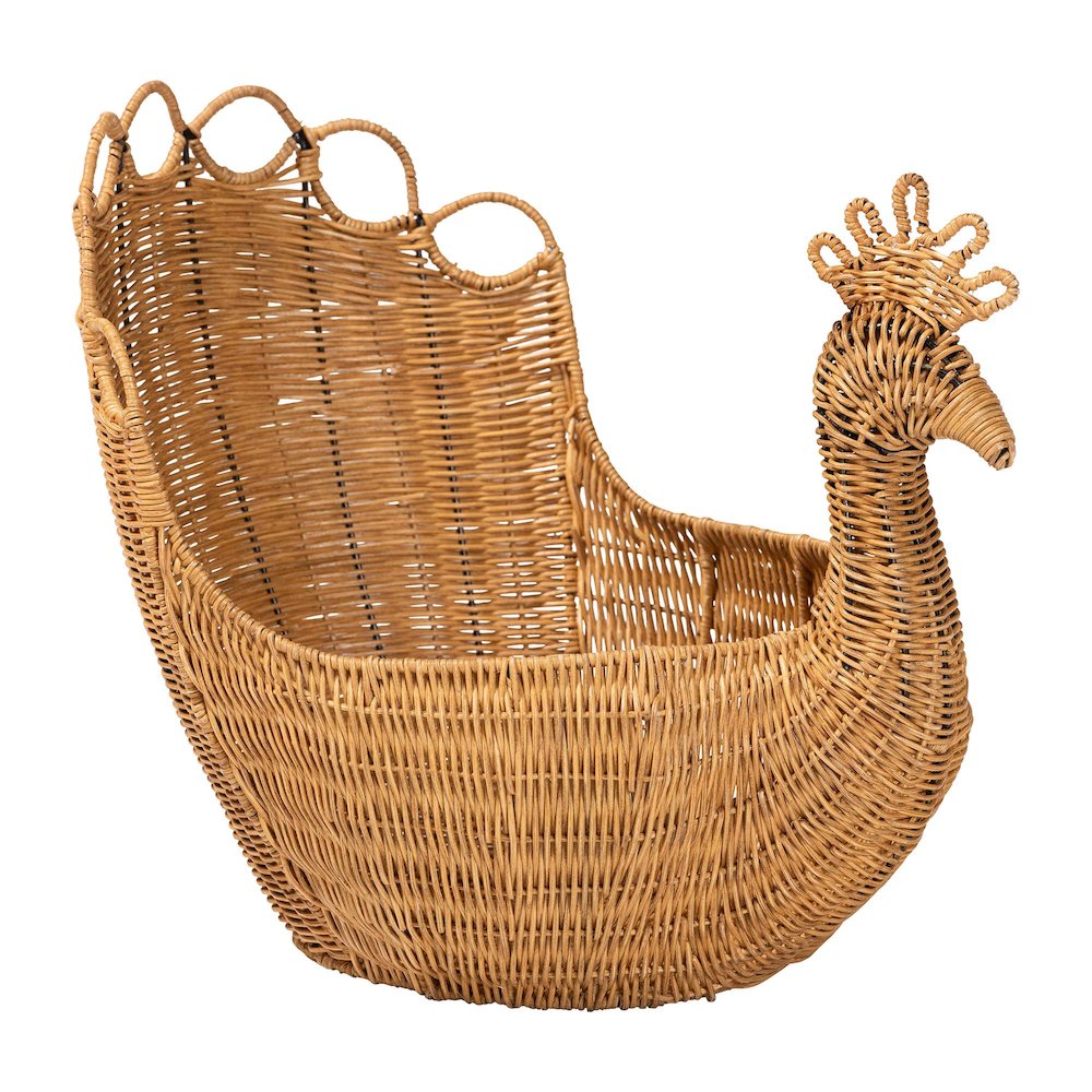 Florabel Natural Rattan Peacock Basket. Picture 1