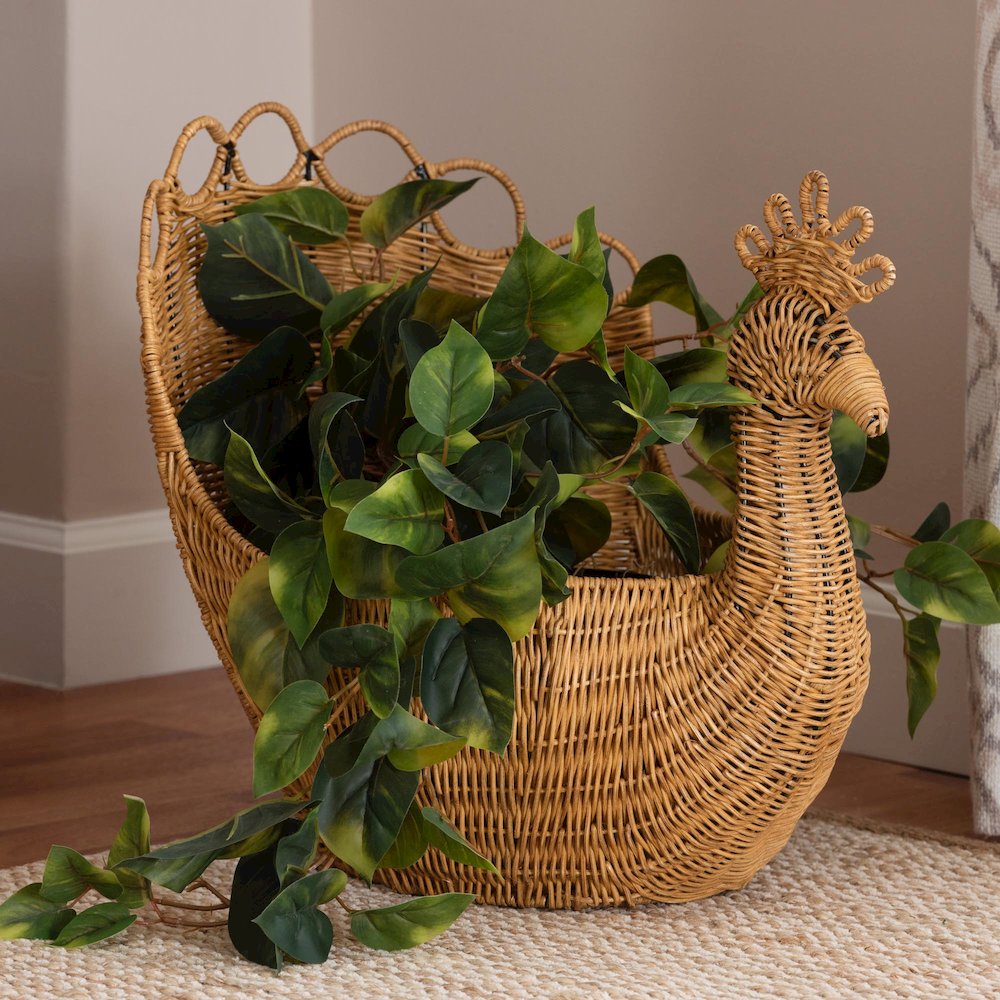 Florabel Natural Rattan Peacock Basket. Picture 3