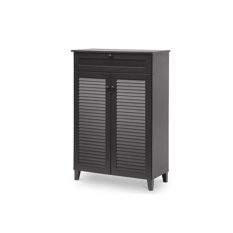 Baxton Studio Harding Espresso Shoe-Storage Cabinet. Picture 1