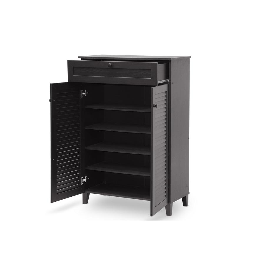 Baxton Studio Harding Espresso Shoe-Storage Cabinet. Picture 2