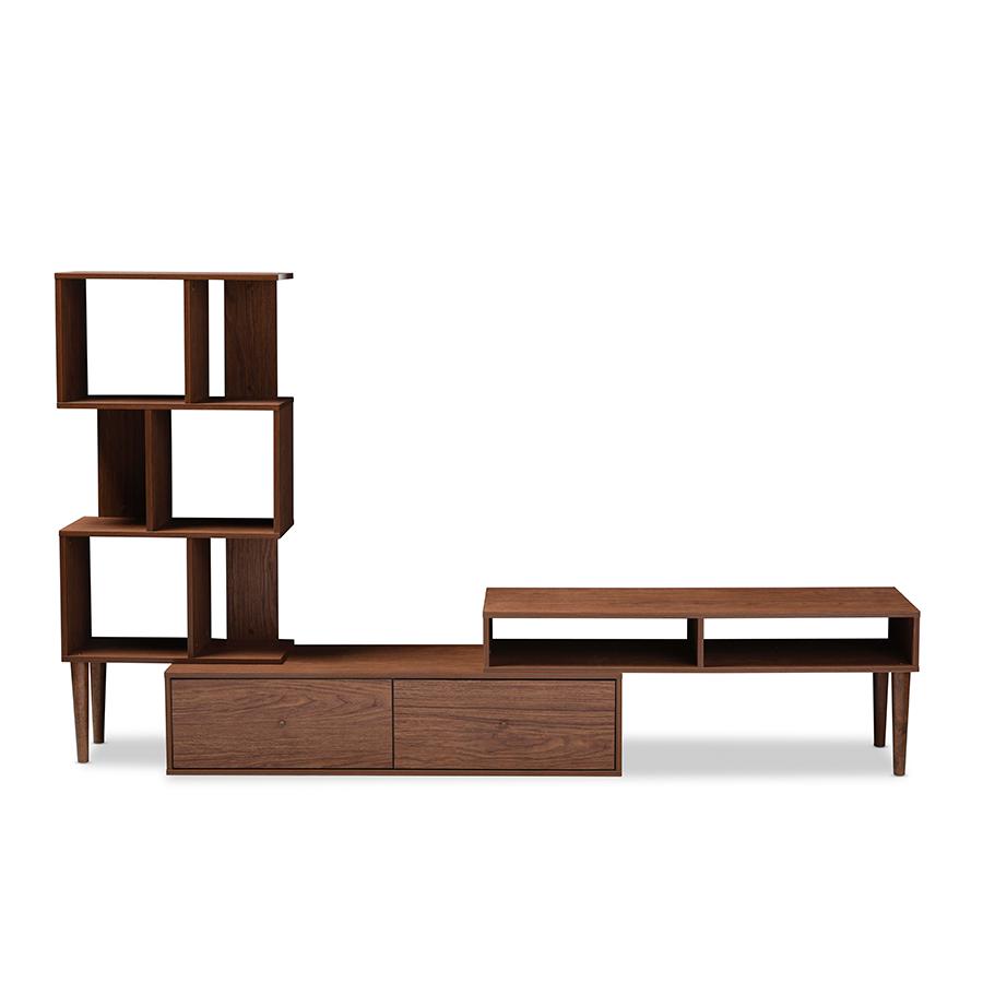 Retro TV StEntertainment Center Display Unit "Walnut" Brown. Picture 1