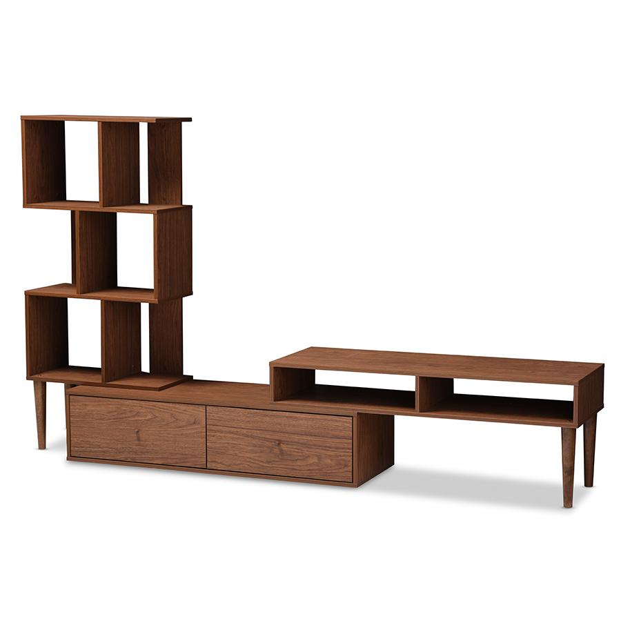Retro TV StEntertainment Center Display Unit "Walnut" Brown. Picture 2