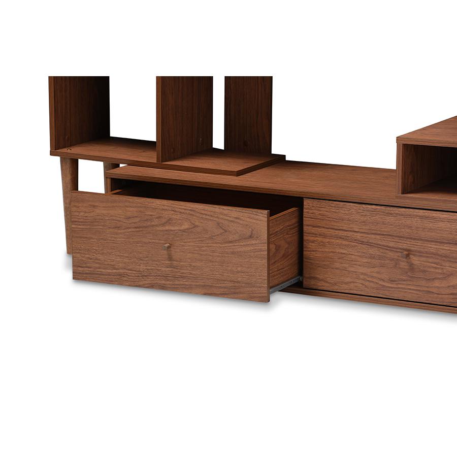 Retro TV StEntertainment Center Display Unit "Walnut" Brown. Picture 3