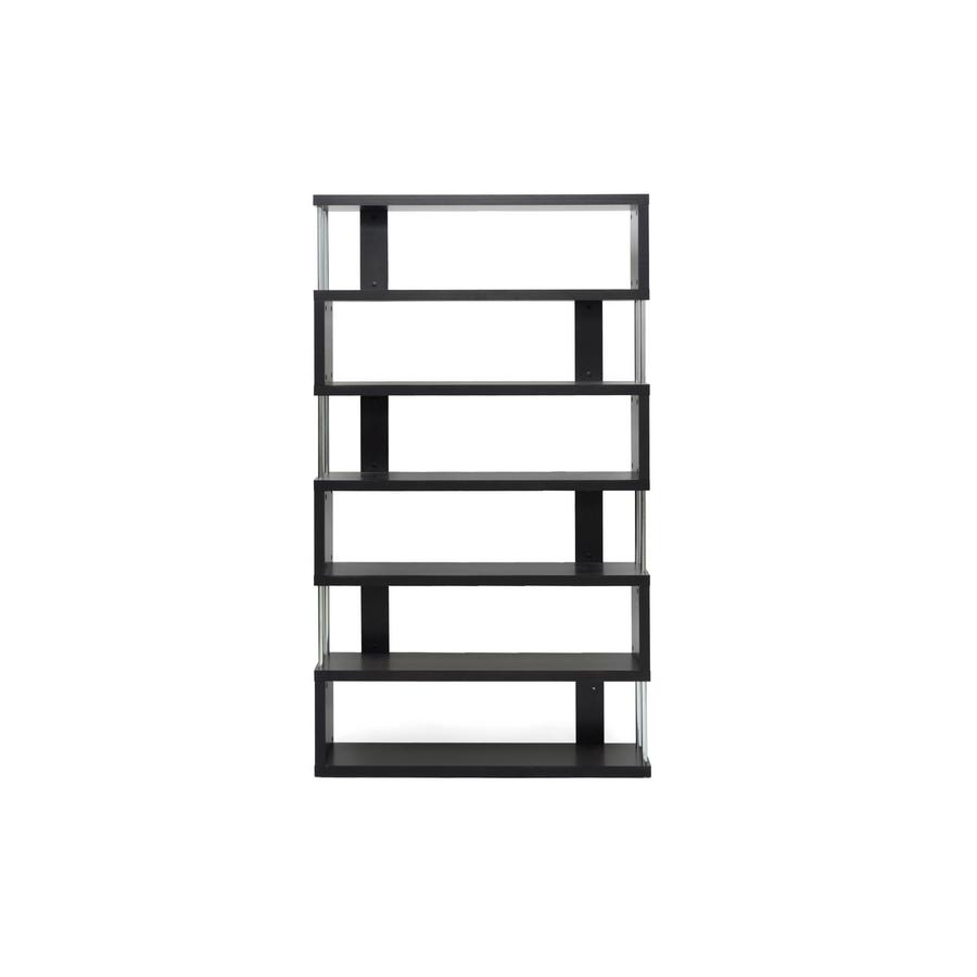Dark Brown Six-Shelf Bookcase. Picture 1