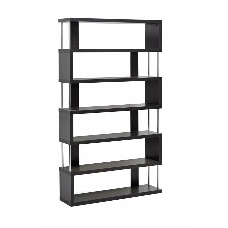 Dark Brown Six-Shelf Bookcase. Picture 2