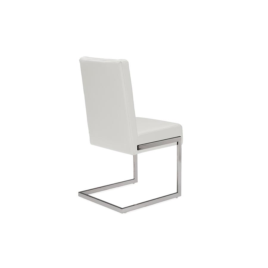 Leather Upholstered Stainless Steel Dining Chair (Set of 2). Picture 3