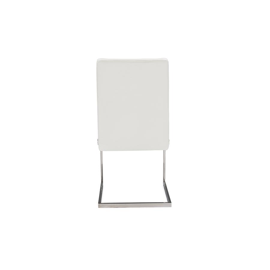 Leather Upholstered Stainless Steel Dining Chair (Set of 2). Picture 4