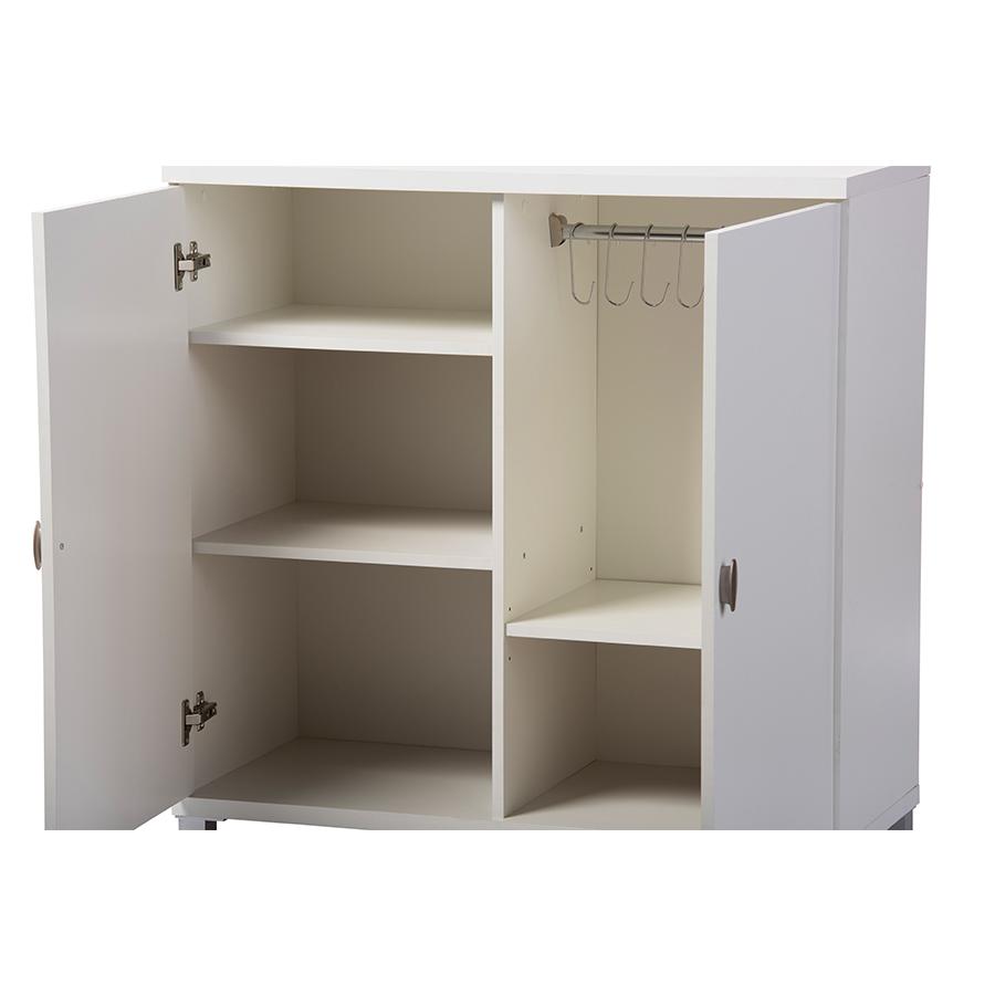 White Wood Entryway Handbags or School Bags Storage Sideboard Cabinet. Picture 3