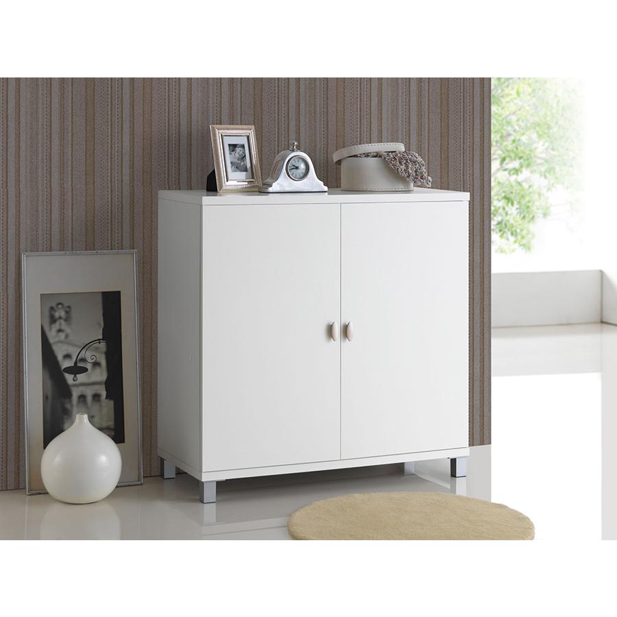 White Wood Entryway Handbags or School Bags Storage Sideboard Cabinet. Picture 4