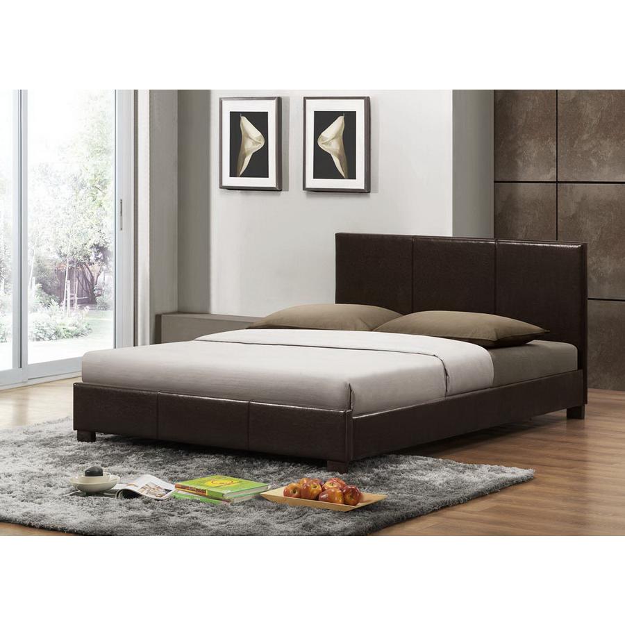 Dark Brown Bed - Queen Size. Picture 1