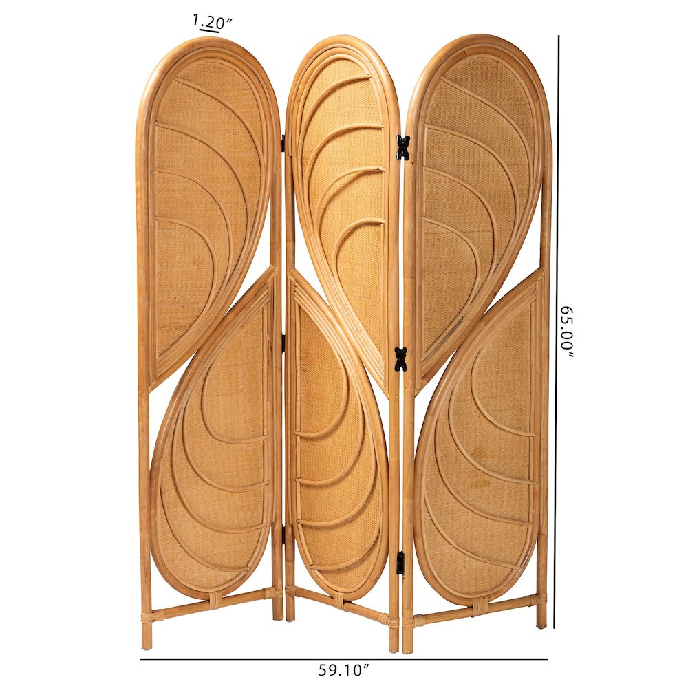Kiyoko Natural Rattan Room Divider. Picture 8