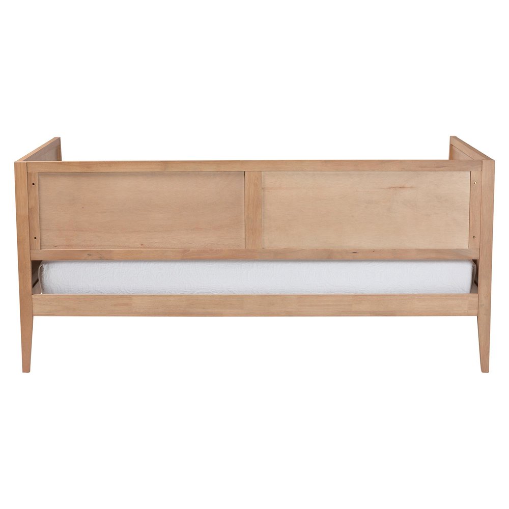 Lara Twin Daybed - Modern Wood Bed Frame with Wraparound Laser-Cut, Oak Brown. Picture 3