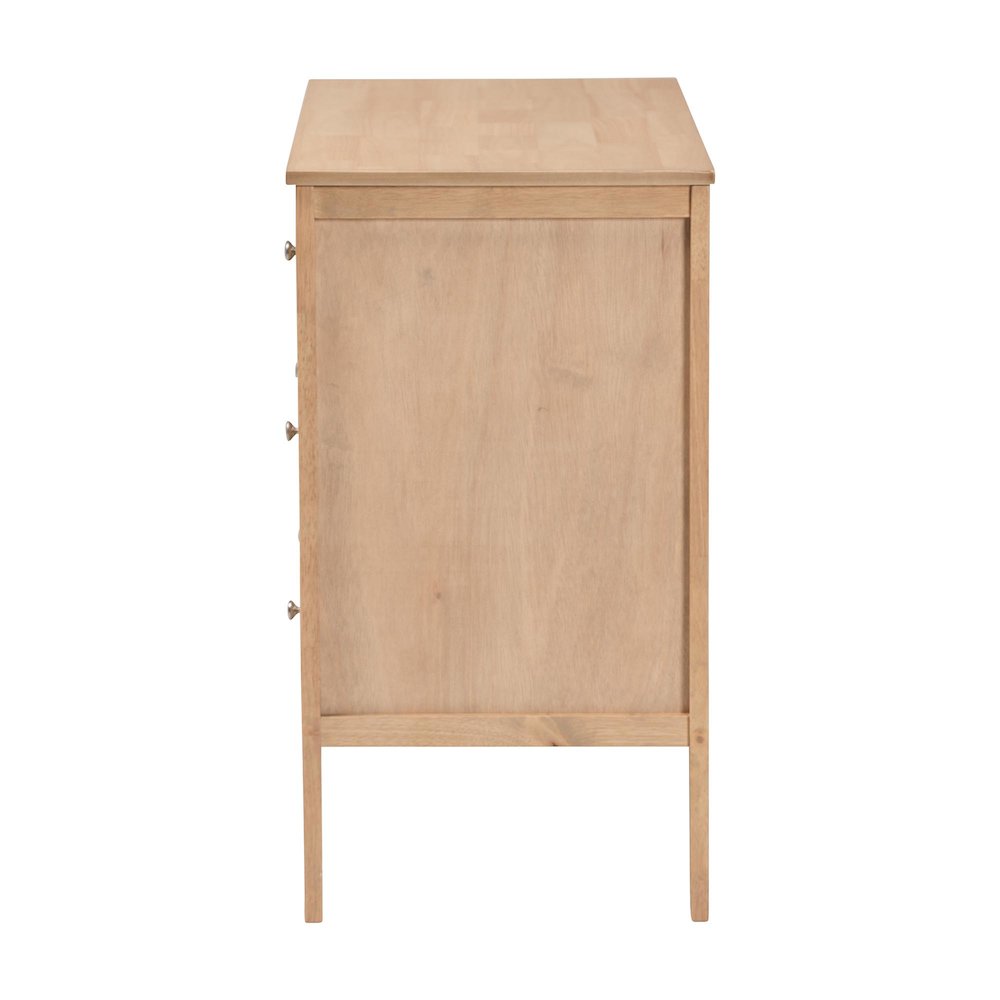 Lara Dresser - 6-Drawer Bedroom Storage Chest with Laser-Cut, Oak Brown. Picture 4