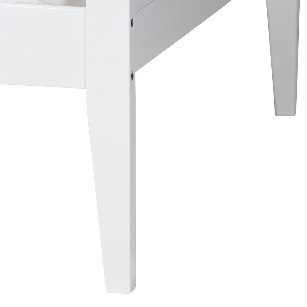 Lara Twin Daybed - Modern Wood Bed Frame with Wraparound Laser-Cut, White. Picture 5