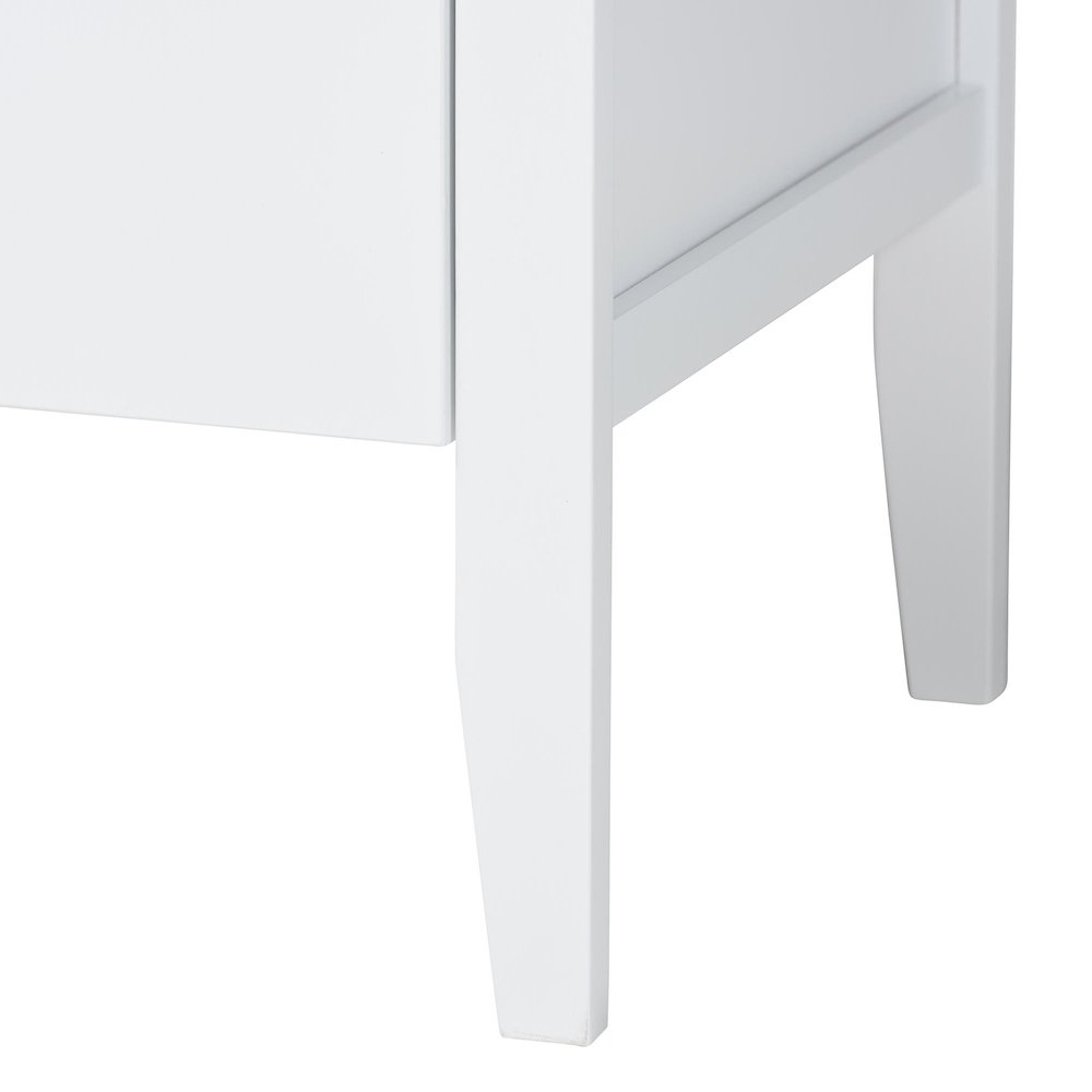 Lara Dresser - 6-Drawer Bedroom Storage Chest with Laser-Cut Geometric, White. Picture 6