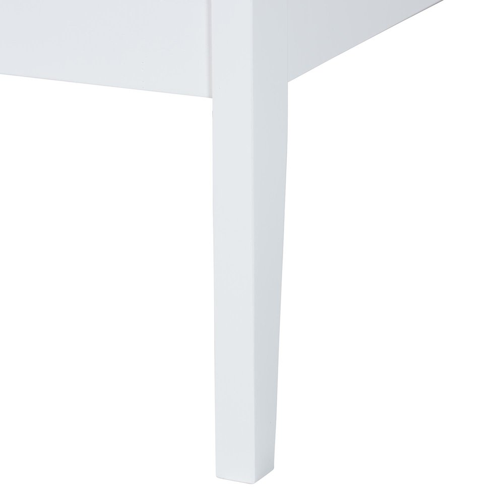 Lara Twin Platform Bed - Modern Wood Bed Frame with Laser-Cut Decorative, White. Picture 5
