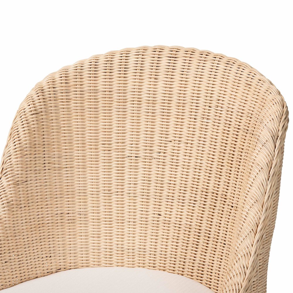 Mabel Natural Rattan 2-Piece Dining Chair Set - Handwoven Wicker Accent Chair. Picture 4