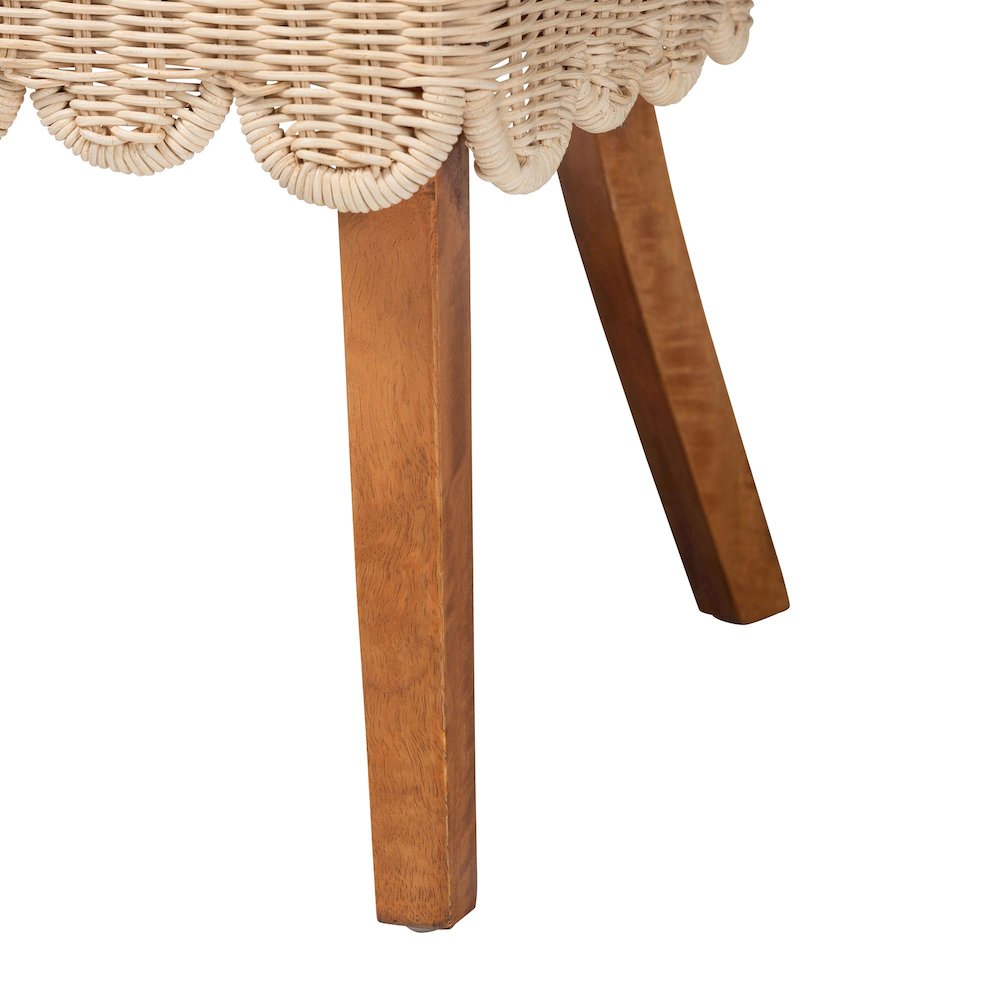 Mabel Natural Rattan 2-Piece Dining Chair Set - Handwoven Wicker Accent Chair. Picture 5