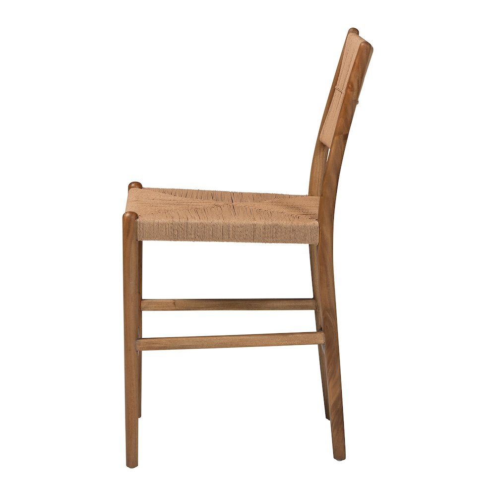 Alva Paper Loom Woven Counter Stool - Handwoven Accent Stool with Mahogany Wood. Picture 3