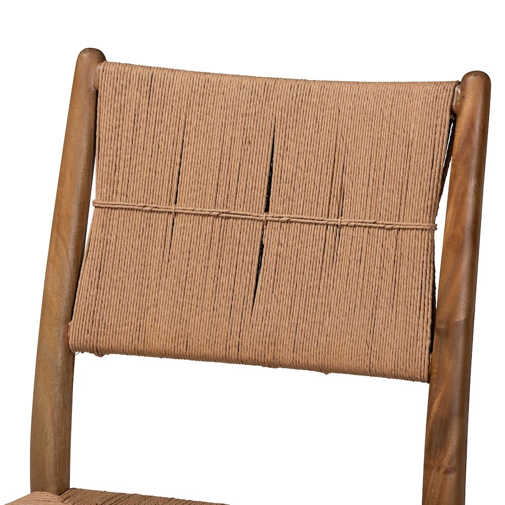 Alva Paper Loom Woven Counter Stool - Handwoven Accent Stool with Mahogany Wood. Picture 5