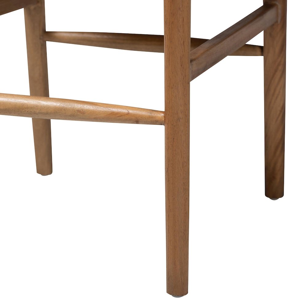 Alva Paper Loom Woven Counter Stool - Handwoven Accent Stool with Mahogany Wood. Picture 6