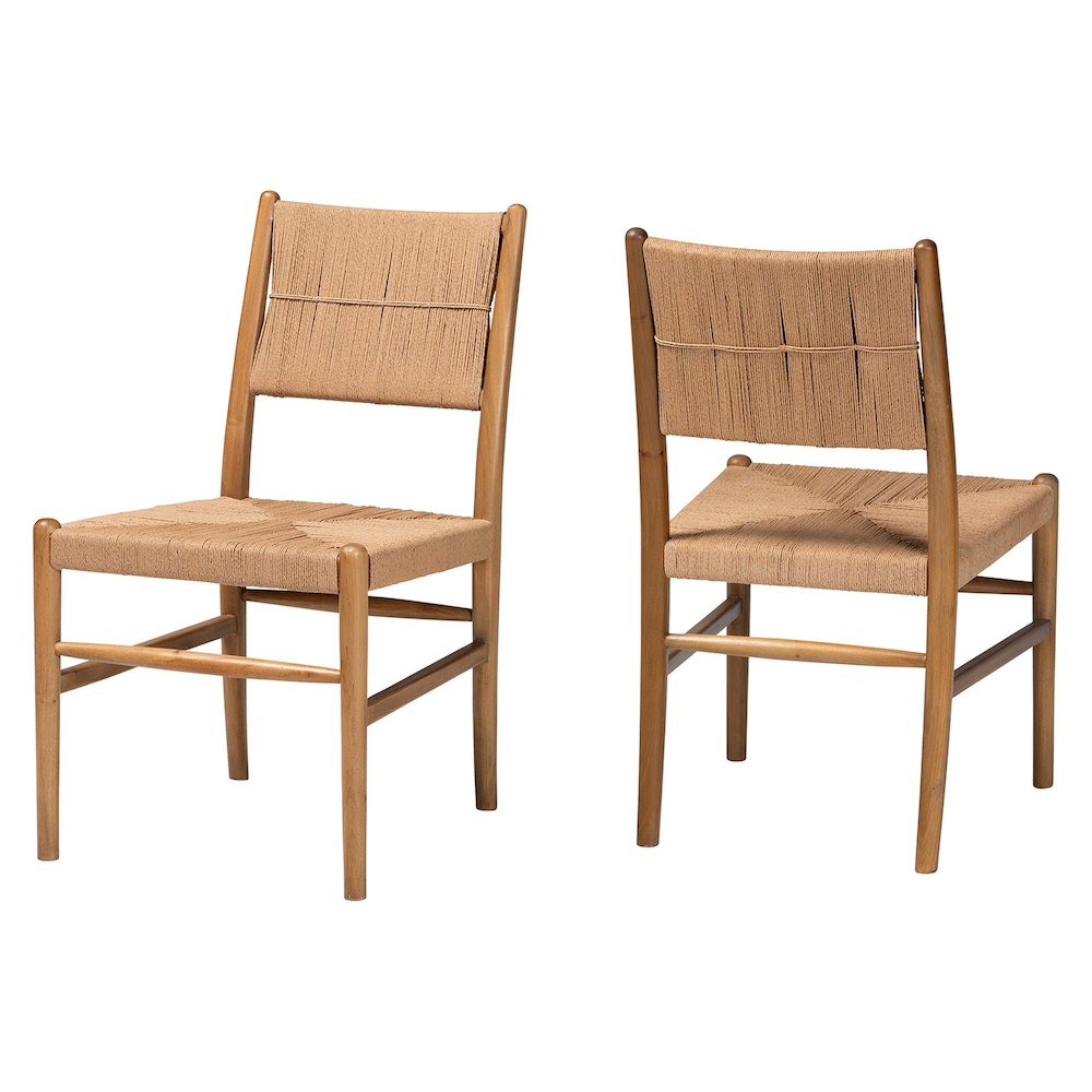 Alva Paper Loom Woven 2-Piece Dining Chair Set - Handwoven Side Chair with. Picture 1