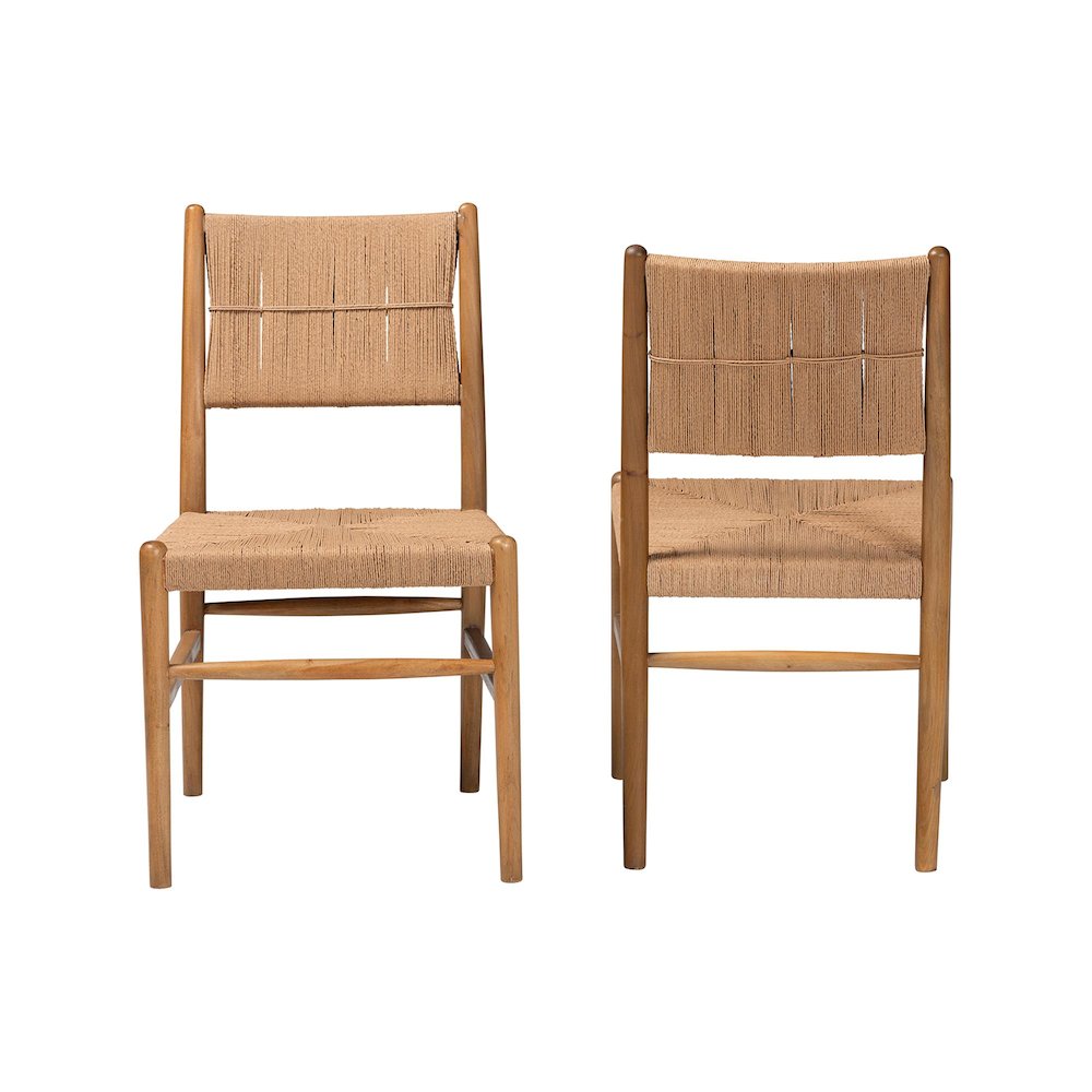 Alva Paper Loom Woven 2-Piece Dining Chair Set - Handwoven Side Chair with. Picture 2