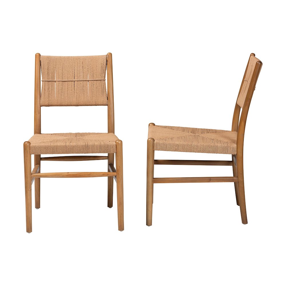 Alva Paper Loom Woven 2-Piece Dining Chair Set - Handwoven Side Chair with. Picture 3