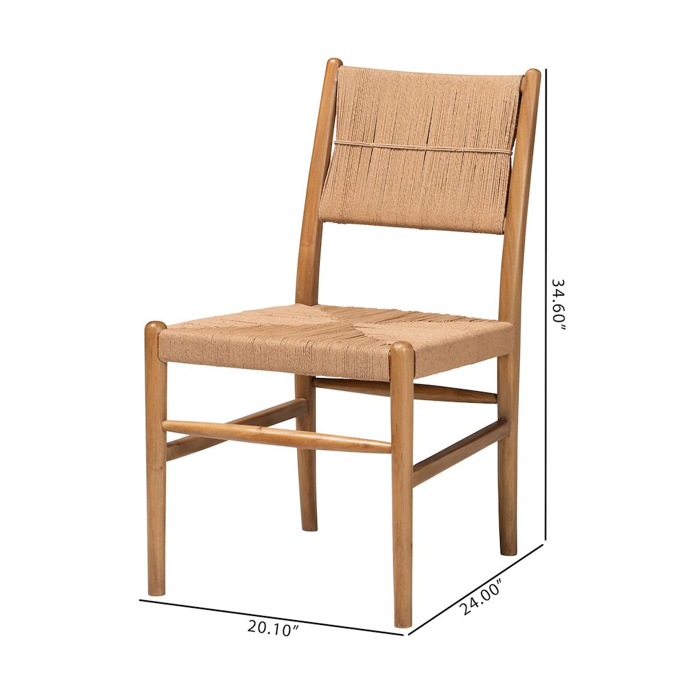 Alva Paper Loom Woven 2-Piece Dining Chair Set - Handwoven Side Chair with. Picture 8