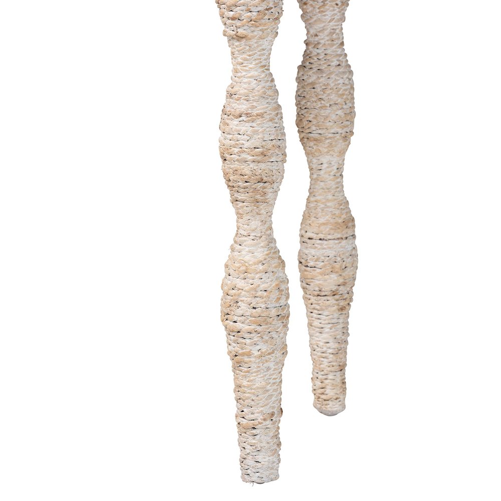 Lejane Woven Seagrass Console Table - Handwoven Wicker Waterfall Accent Table. Picture 4