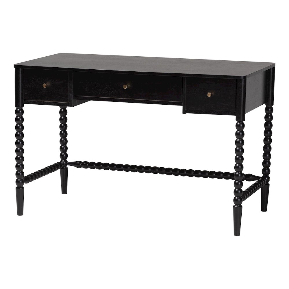 Lucera Bobbin Writing Desk, Black. Picture 1