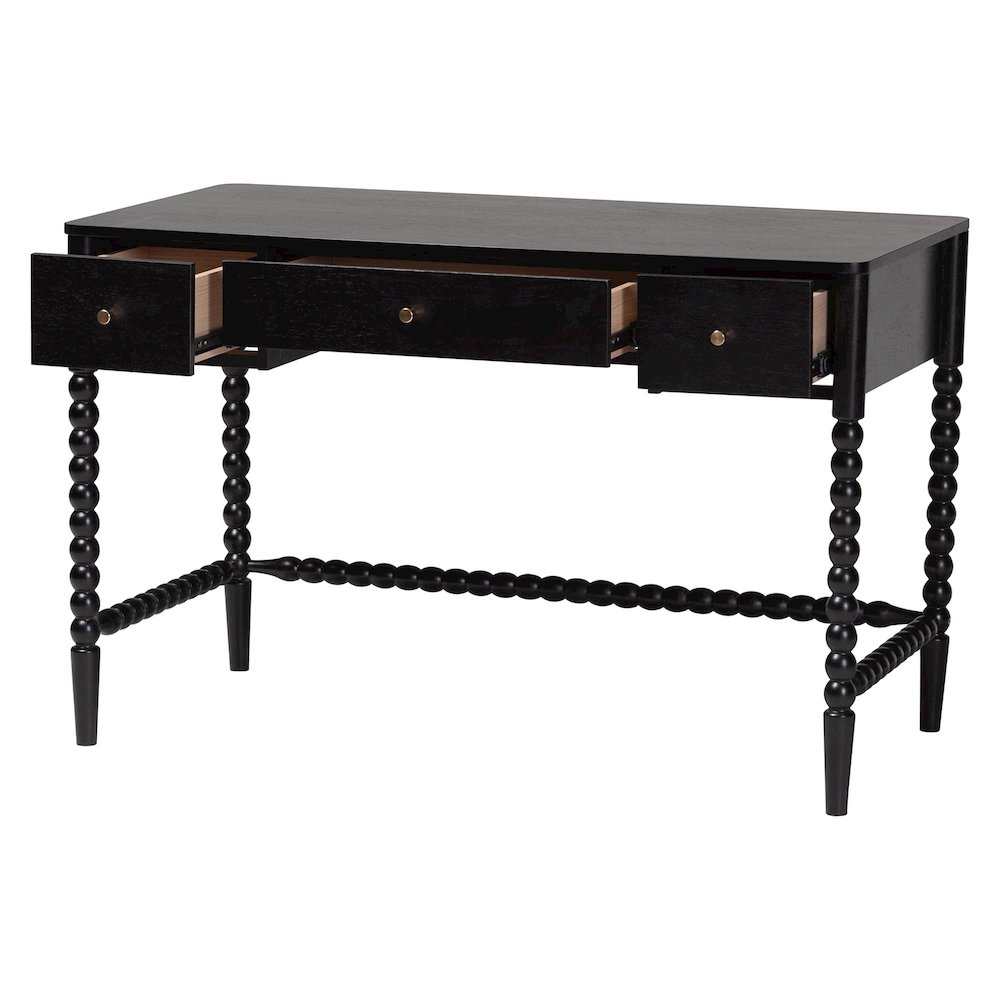 Lucera Bobbin Writing Desk, Black. Picture 2
