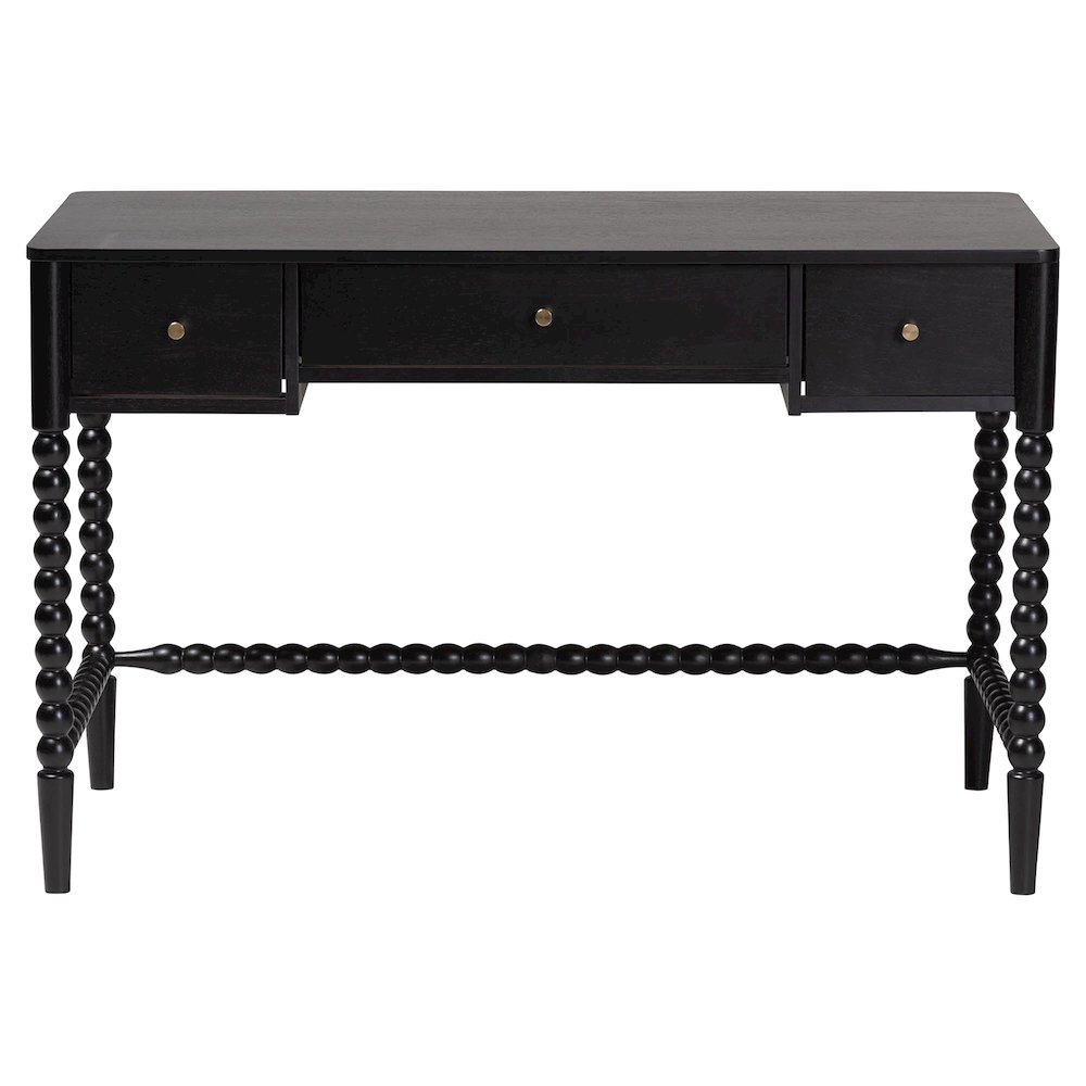 Lucera Bobbin Writing Desk, Black. Picture 4