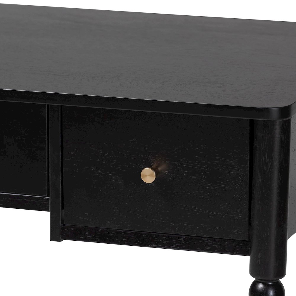 Lucera Bobbin Writing Desk, Black. Picture 7