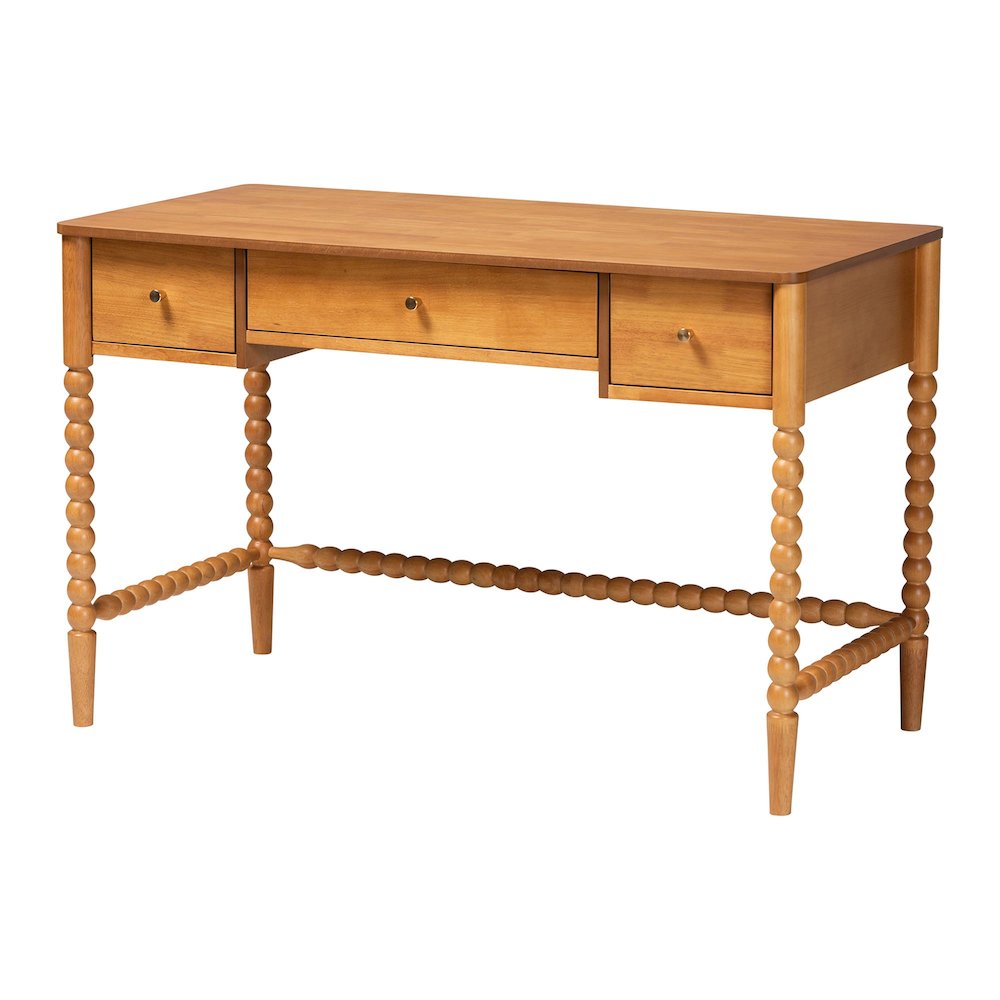 Lucera Bobbin Writing Desk, Oak Brown. Picture 1