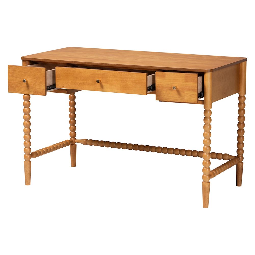 Lucera Bobbin Writing Desk, Oak Brown. Picture 2