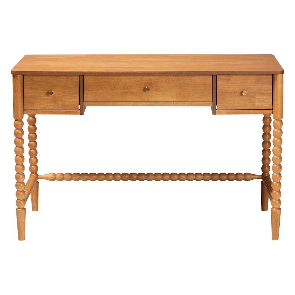 Lucera Bobbin Writing Desk, Oak Brown. Picture 4