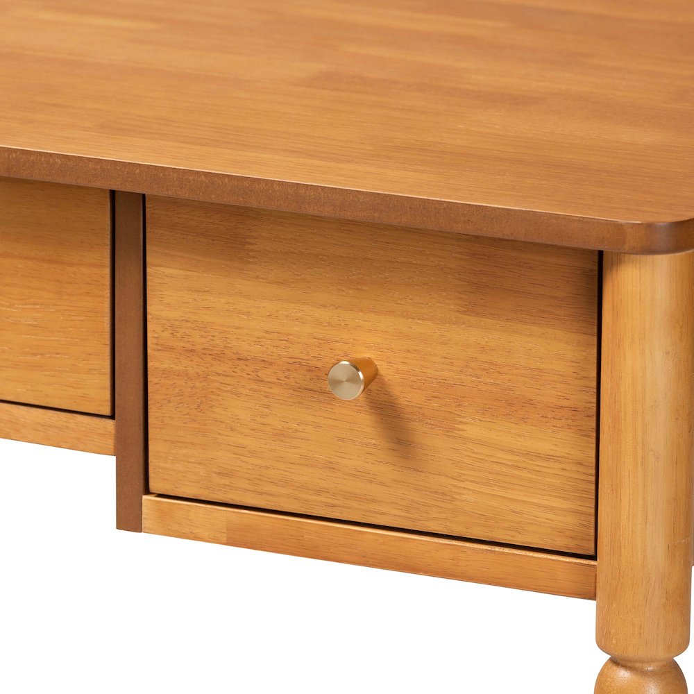 Lucera Bobbin Writing Desk, Oak Brown. Picture 7