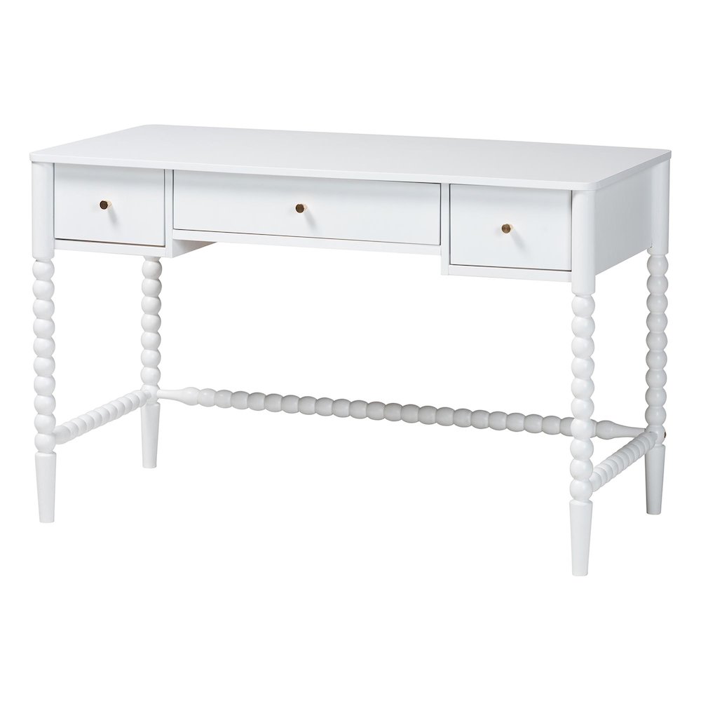 Lucera Bobbin Writing Desk, White. Picture 1